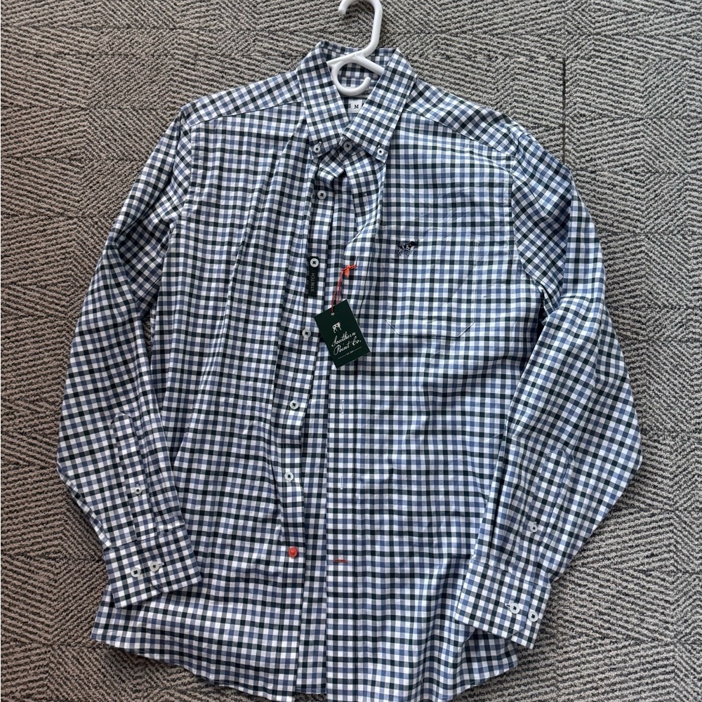 Southern Point Company Classic Gingham Check Long Sleeve Button-Down Shirt NWT